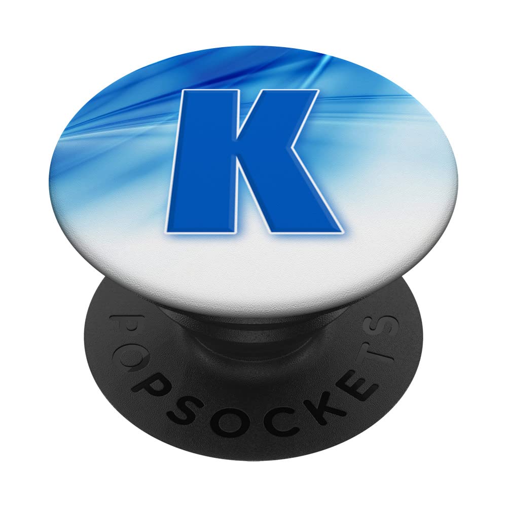 Monogram Initial Letter K Pop Socket Cobalt Blue Letter K PopSockets Swappable PopGrip