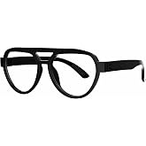 Eyekepper Blue Light Glasses for Women, Pilot Black Frame Eyeglasses | Metalless Screwless Spring Hinges Computer Readers, Blue Ray Blocker, Anti Eye Strain &amp; Reflective, Glare Blocking, UV Filter