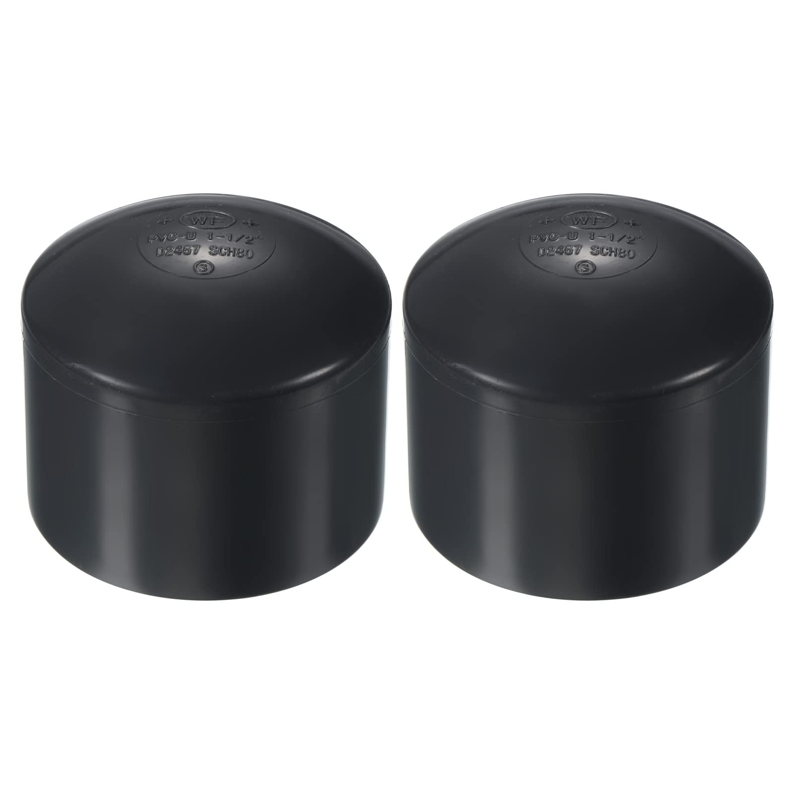 PATIKIL 1-1/2" UPVC Pipe End Cap Fitting, 2 Pack Plug Socket Adapter Smooth Finish for Build PVC Furniture DIY Garden Shelf