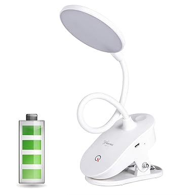 LED Leselampe Klemmen , Dimmbare Schreibtischlampe Leselampe mit 3 Helligkeitsstufen, 360° Flexibel Schwanenhals, Klemmleucht
