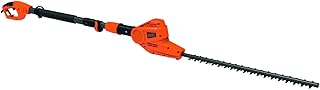 Black+Decker Elektro-Stabheckenschere (550W, Schwertlänge 51 cm, Schnittstärke 22 mm, Reichweite 4m, Hecken schneiden ohne Leiter, inkl. Messerschutzhülle + Schultertragegurt) PH5551