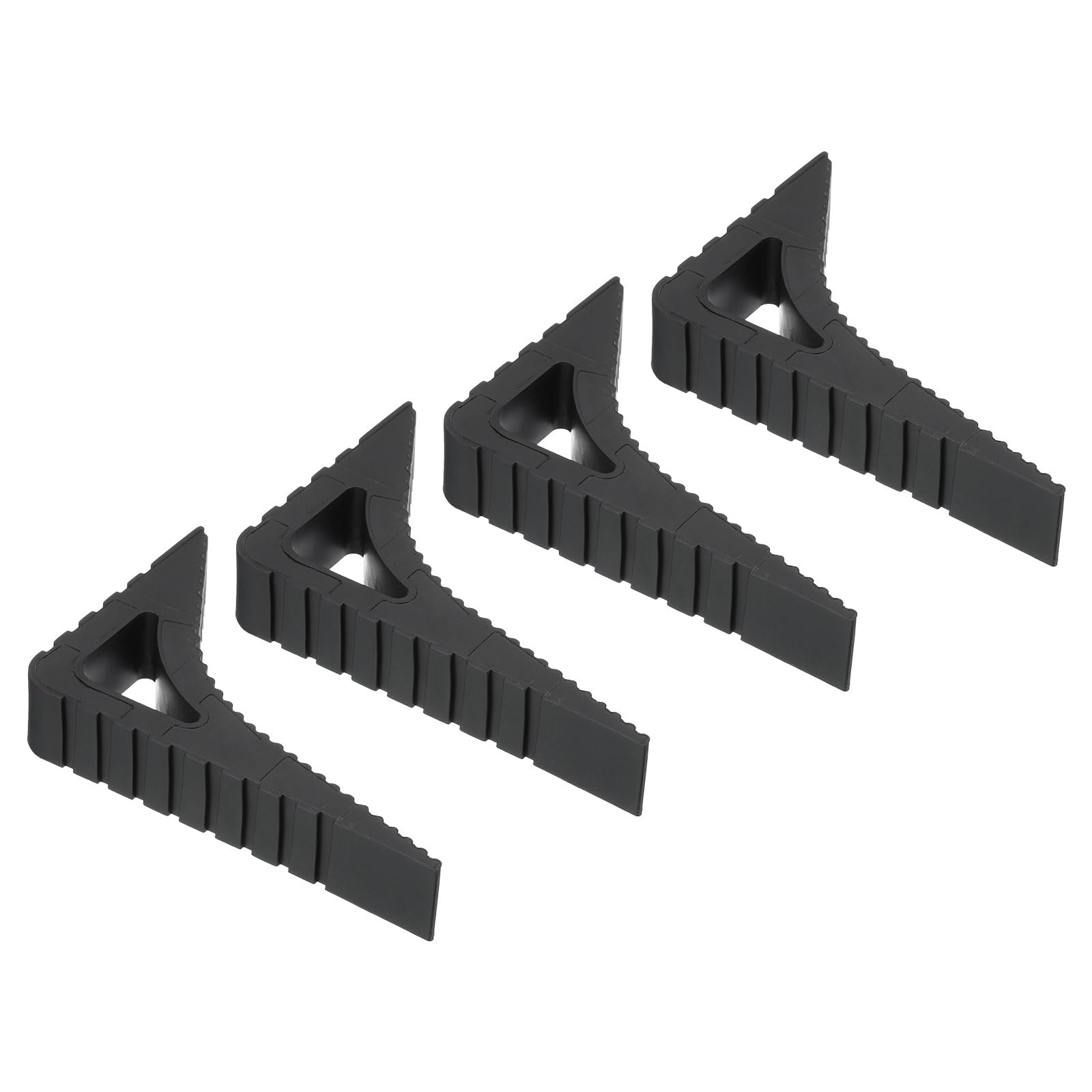 PATIKIL 4 Pcs Door Stoppers, Door Stop Doorstop Rubber Door Stopper Wedge Small Door Wedge Sturdy Window Stopper for Bottom of Door Floor Inside Wall, Black