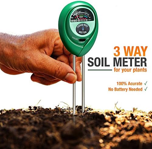 Ariasource Soil Tester,3-in-1 Soil Moisture Meter,PH Acidity Meter Light Tester Gardening Tool for Garden Farm Lawn Plant,Indoor or Outdoor,Fast Read &amp; No Battery Needed