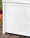 Outdoor Deck Box Wicker Storage Bench Seat 22-Gallon Ideal for All Garden Storage Needs in White Color