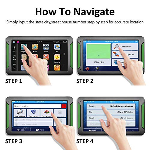 GPS Navigation for Car, LTTRBX 7” Touch Screen 8GB Real Voice Spoken