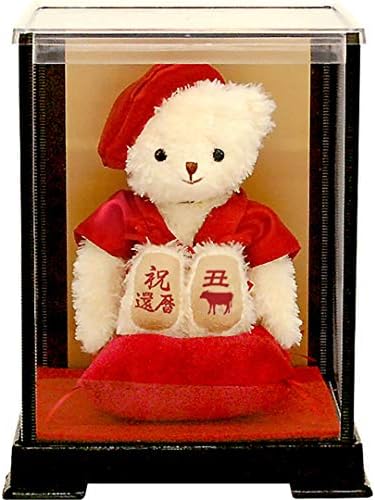 【プティルウ】還暦に贈る、赤いちゃんちゃんこを着た干支のテディべア(ケース) 2021 うし年