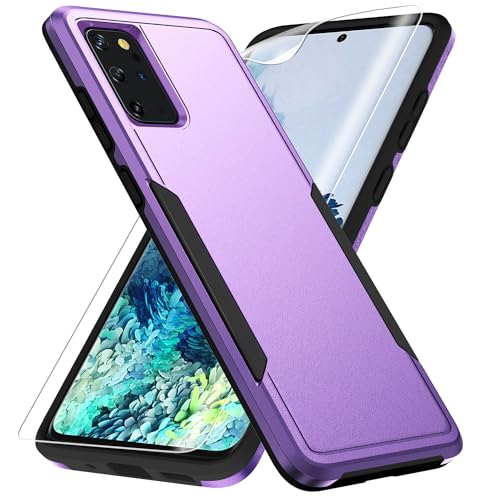 for Galaxy S20 Plus Case with HD Screen Protector [Military Grade Drop Tested] Heavy-Duty Tough Rugged Shockproof Protective Case for Samsung S20 Plus, Purple