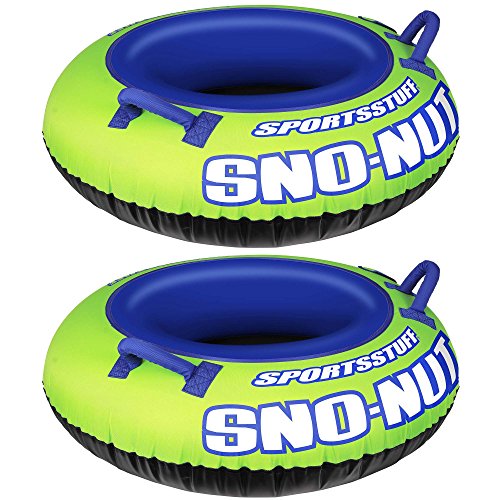 Sportsstuff Inflatable 48-Inch Sno-Nut Snow Tube with Foam Handles (2 Pack)