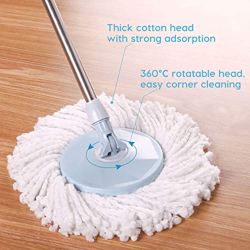 image for YAMTION 360 Spin Mop Bucket System for Floor Cleaning System with Ad