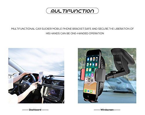 CAILIN Fast Wireless Car Charger - Phone Holder, Car Wireless Charger Mount, Fast foriPhone X/8/8 Plus Samsung Galaxy S9 Plus S8 Plus S8 S7 Edge Note 8 Note 5(Black) - Thumbnail 4