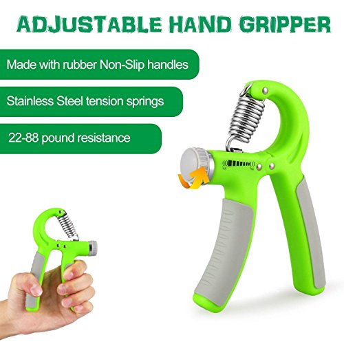 Xiaoai Hand Grip Strengthener Adjustable Resistance 22-88 Lbs Grip Exerciser, Hand Squeezer, Forearm Grip, Hand Exercise, Finger Strengthener for Athletes Pianists Therapy (Green) - Thumbnail 4