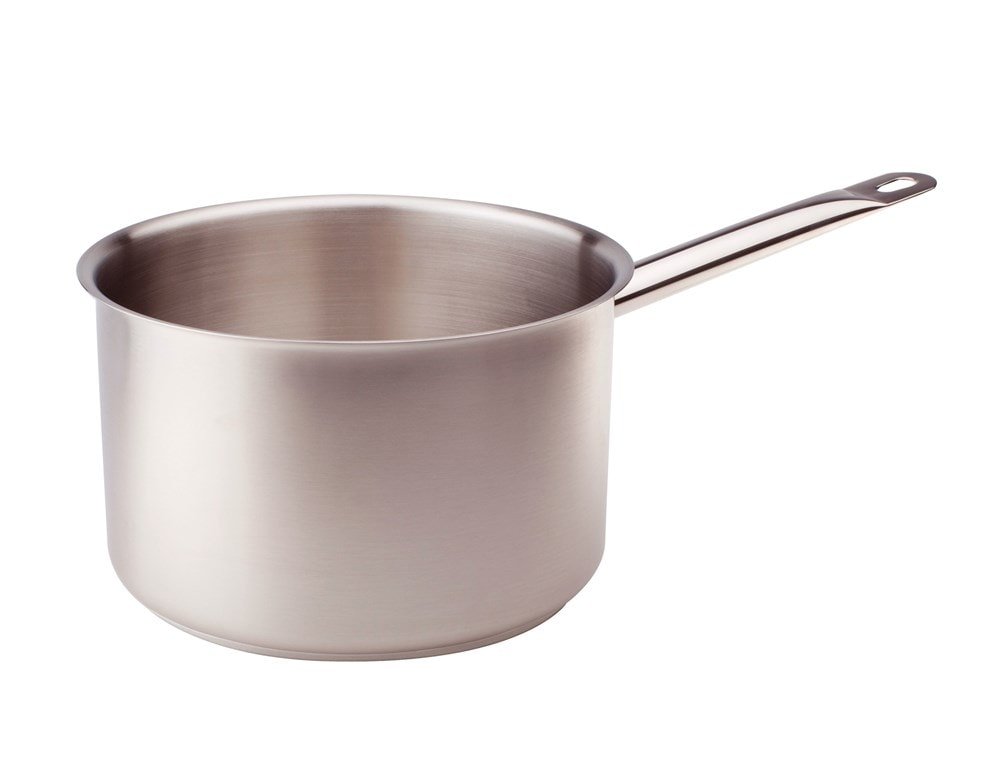 Pentole Agnelli Stainless Steel Deep Casserole With A Steel Tubular Handle, Diameter 18 Cm.