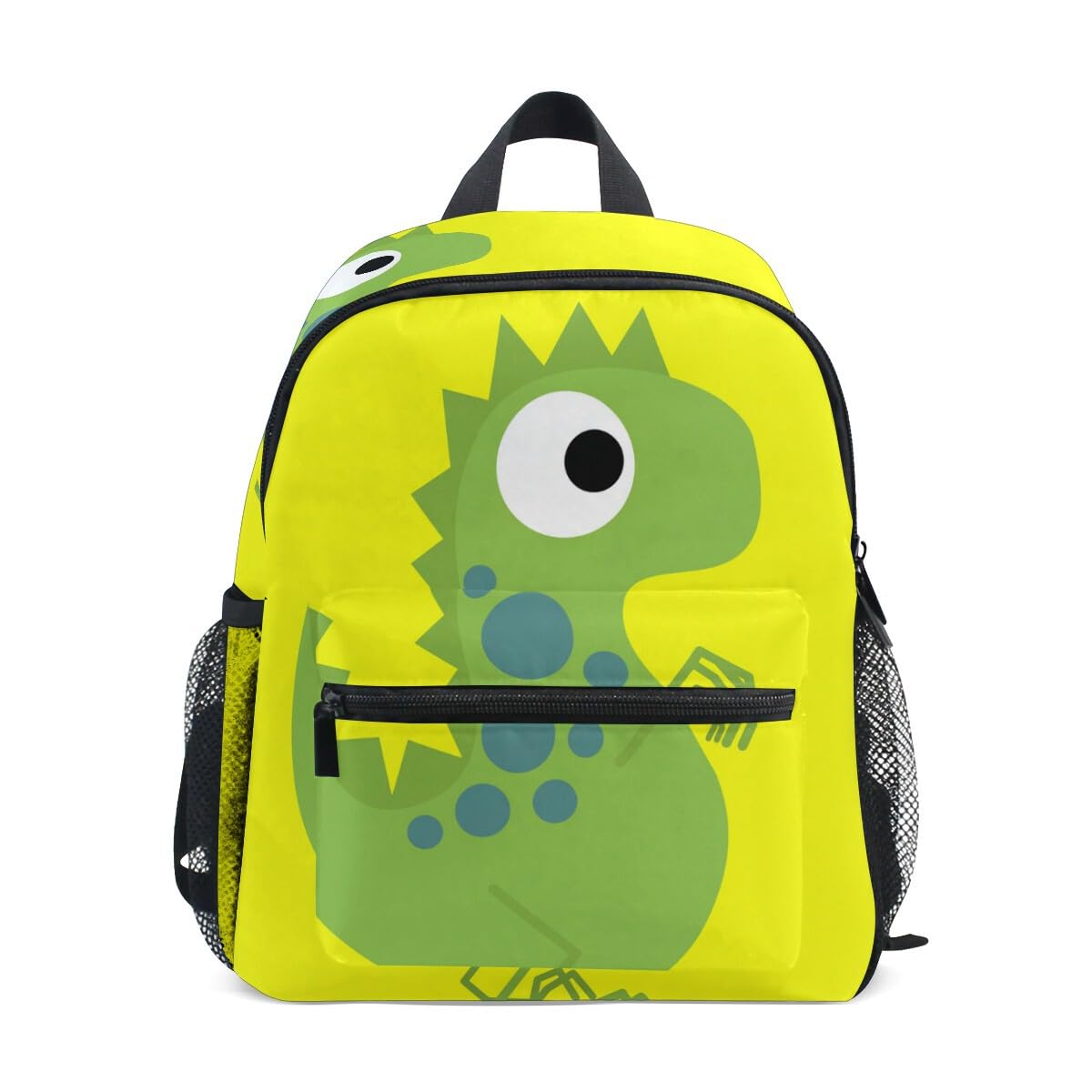 Children's Backpack, Kids Schoolbag Cute Cartoon Green Dinosaur Students Bookbag for Boys Girls, Chest Strap