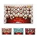 AMS 100-Pack Assorted Xmas Balls Shatterproof Christmas Ornaments Set with Reusable Hand-Help Gift Boxes (Champagne)
