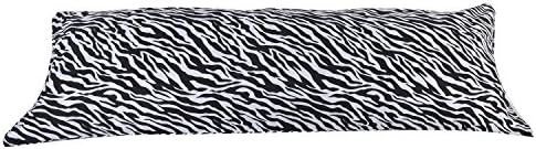 20"X60"DOUBLE SIDE ZIPPER Microsuede Body Pillow Cover Pillowcase Zebra Animal Print Vivid Colors