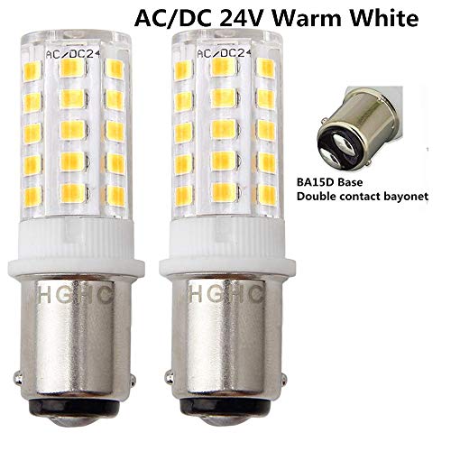 LED Ba15d 5W Light Bulb 24V AC/DC Warm White 3000K - Double Contact Bayonet Parallel Pin Base 1076 1130 1176 1142 LED 35W RV Replacement Bulb, for Car RV Camper Lighting(Pack of 2) - Thumbnail 5