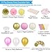 76 Pcs Gold Pink Party Decorations Kit SIMPZIA Party Supplies Including Paper Pom Poms,Tissue Lanterns,Garland,Party Balloons, Straws, Party Flakes for Birthday Party, Baby Shower,Engagement,Wedding