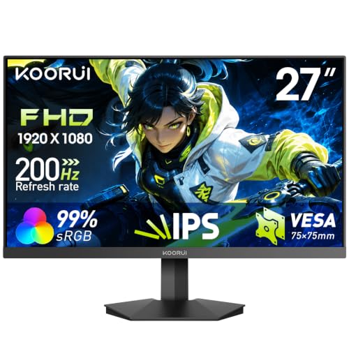 KOORUI 27 Zoll Gaming Monitor IPS FHD 200Hz HDR400 1ms Bildschirm G2711P