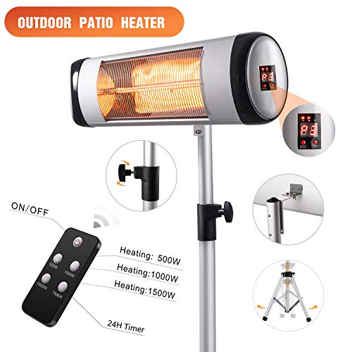 Kismile Electric Patio Heater,Portable Outdoor Heaters,Infrared Patio