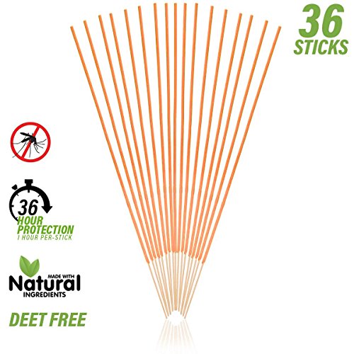 EnvyDeal Citronella Mosquito Repellent Incense Sticks, Natural 36 Pack with Bamboo Stand for Garden Indoor Outdoor Patio, Infused with Lemongrass and Rosemary - Thumbnail 2