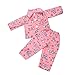 MonkeyJack Long Sleeve Shirt Pants Pajamas Suit Clothes for 18inch American Girl AG Zapf Baby Born Dolls Dress Up Kids Role Play Pink