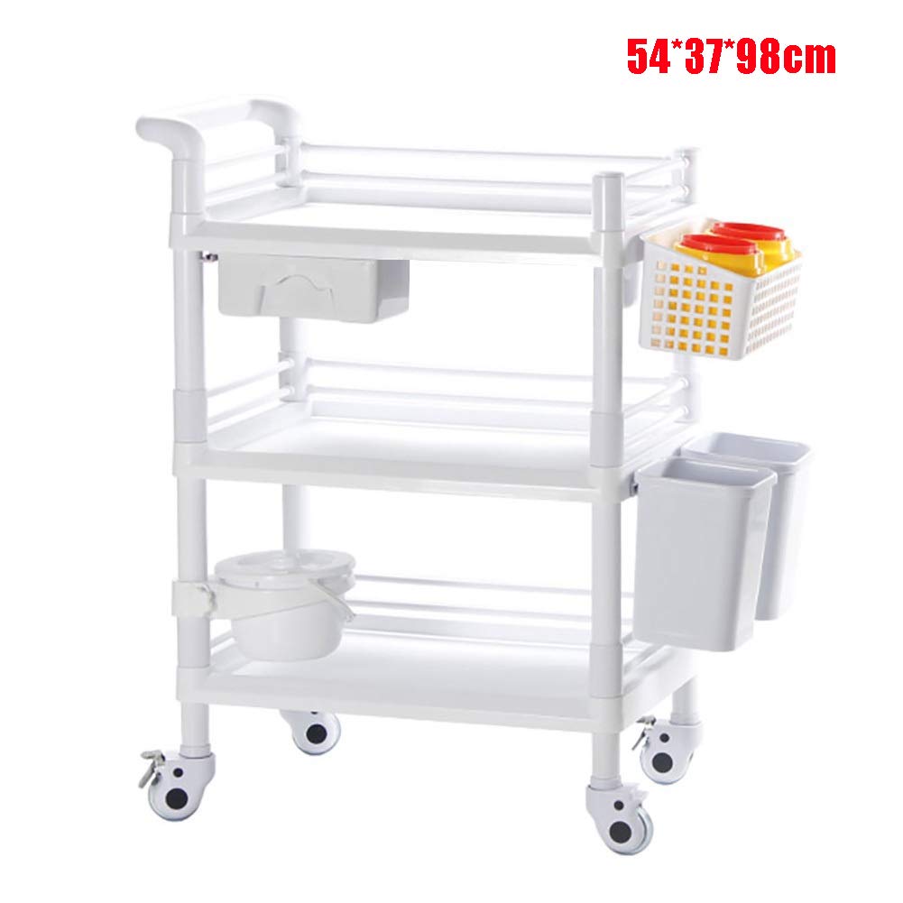 Zzyyzz Medical Instrument Trolley 3 Shelf Abs Medical Carts With