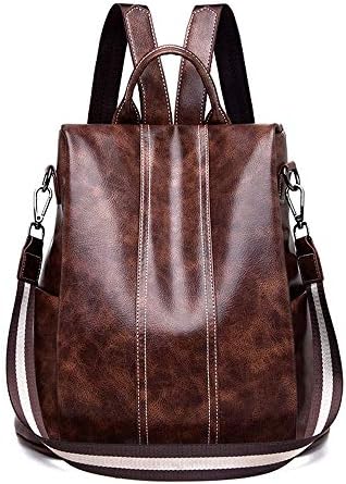 Women Backpack Handbag PU Leather Shoulder Bag Antitheft Rucksack Lightweight Waterproof Nylon School Bags
