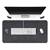 Extended Gaming Mouse Pad, Corey-z Non-Slip Rubber Base Big Mousepad with Soft Felt Cloth, Ergonomic Thick Keyboard Mat for Office, Home, Gamer, Writing (Black Gray, 31.3