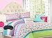Home Style Adorable Girls Teen Kids Twin/Twin XL Comforter Bedding Set Polka Dot Geometric Look + Sham + Fun Owl Pillow Pink Aqua Blue Teal Purple Green Sleep Mask Comforters Sets for Girl