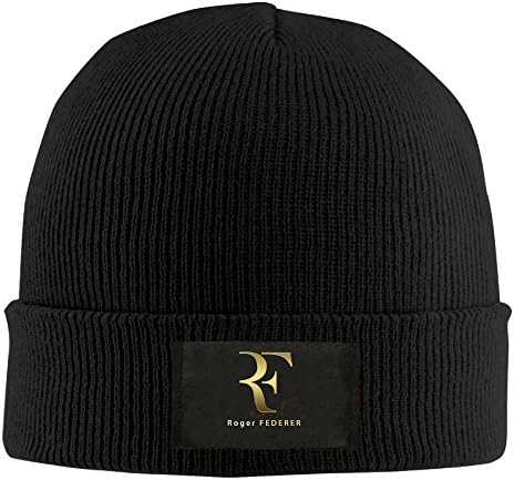 OYOLOY Roger Federer Gold Logo Knit Cap Woolen Hat For Unisex Black