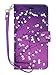 LG G6 Case, LG G6 Wallet Case,Customerfirst PU Leather Magnetic Flip Design Wallet Case for LG G6 + emoji keychain (Blossom Purple)