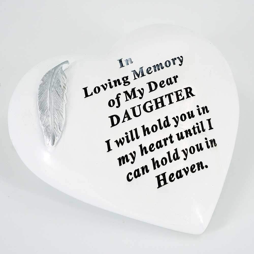 Special Daughter Graveside Memorial Feather Heart Grave Plaque Ornament Decoration