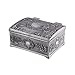 Feyarl Vintage Tiny Mini Trinket Box Treasure Chest Jewelry Box Earrings Rings Organizer Storage Floral Engraved Surface(2.6 x 2.2 x 1.2 inches)