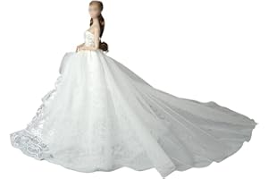 APATSUKI Fashion Princess Wedding Dress Party Gown Clothes for 11.5inch Doll Fishtail Dresses 1:6 Dolls Accessories (Style B)