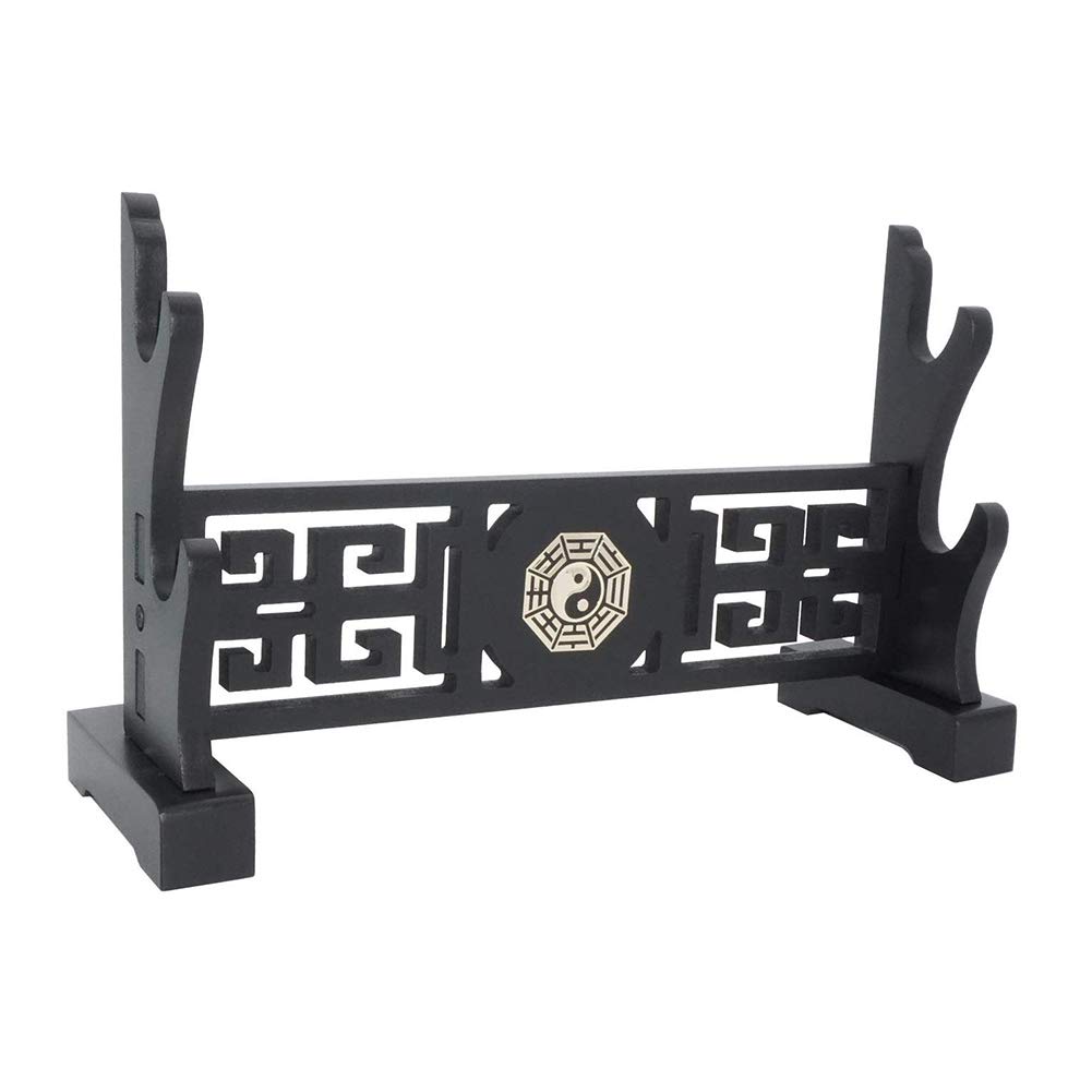 WzqwzjSword Stand Weapon Display Stand Katana Medieval Tai Chi Bagua Style- 2-Tier
