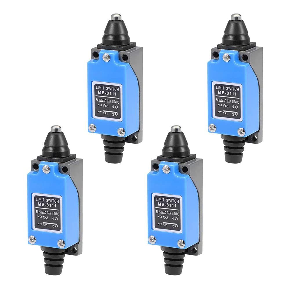 ANCLLO 4PCS Antrader ME-8111 Revolving Plastic NC-NO Momentary Roller Lever Arm Limit Switch for CNC Mill Laser Plasma