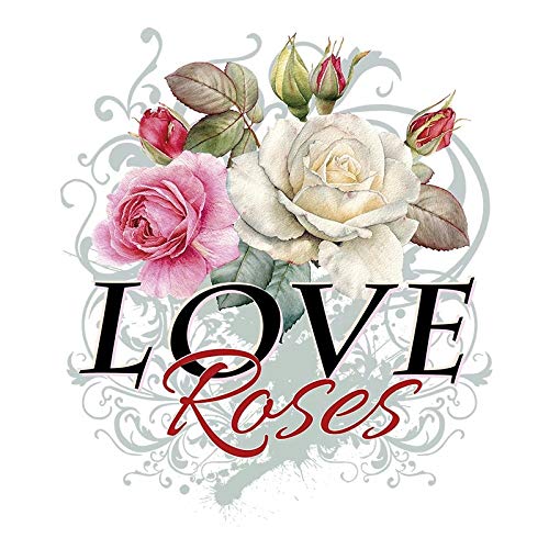 Colour ironing transfer, DIN A4, decorate textiles such as T-shirts and bags with iron-on motifs, quick and easy to iron, flowers and flowers series, DIY textile design (design 19).