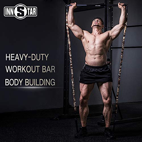 INNSTAR-Resistance-Bands-Bar-Exercise-Bands-Attachment-38-Black-Max-Load-800lb-for-Home-Gym-Workout-Full-Body-Workout-Power-Lifting-Fitness-Bar