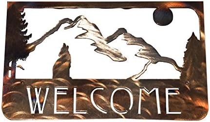 Wolf Metal Welcome Sign
