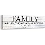 Kas Home Inspirational Quotes Motto Canvas Wall Art,Family Prints Signs Framed, Retro Artwork Decoration for Bedroom, Living 