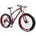 Ibiky 26 Inch Wheel 21 Speed 4.0 Fat Tire Bike Snow and Grass Sand Bicycle Mountain Bike，with Powerful Disc Brakes Fatbike (Red)thumb 1