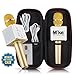 Wireless Microphone Karaoke Mic Amplifier Machine Bluetooth Handheld Portable Broadcast, Present, Youtube Songs Connect Android, Apple & Computers – By Karaoke-Mike(Gold)