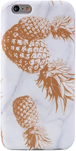iPhone 6 Plus Case Marble and Pineapples, KINFUTON iPhone 6 Plus Phone Case, IMD TPU Anti Scratch Sleek Soft Case, Compatible with iPhone 6Plus/6sPlus 5.5" (Marble and Pineapple-K39)