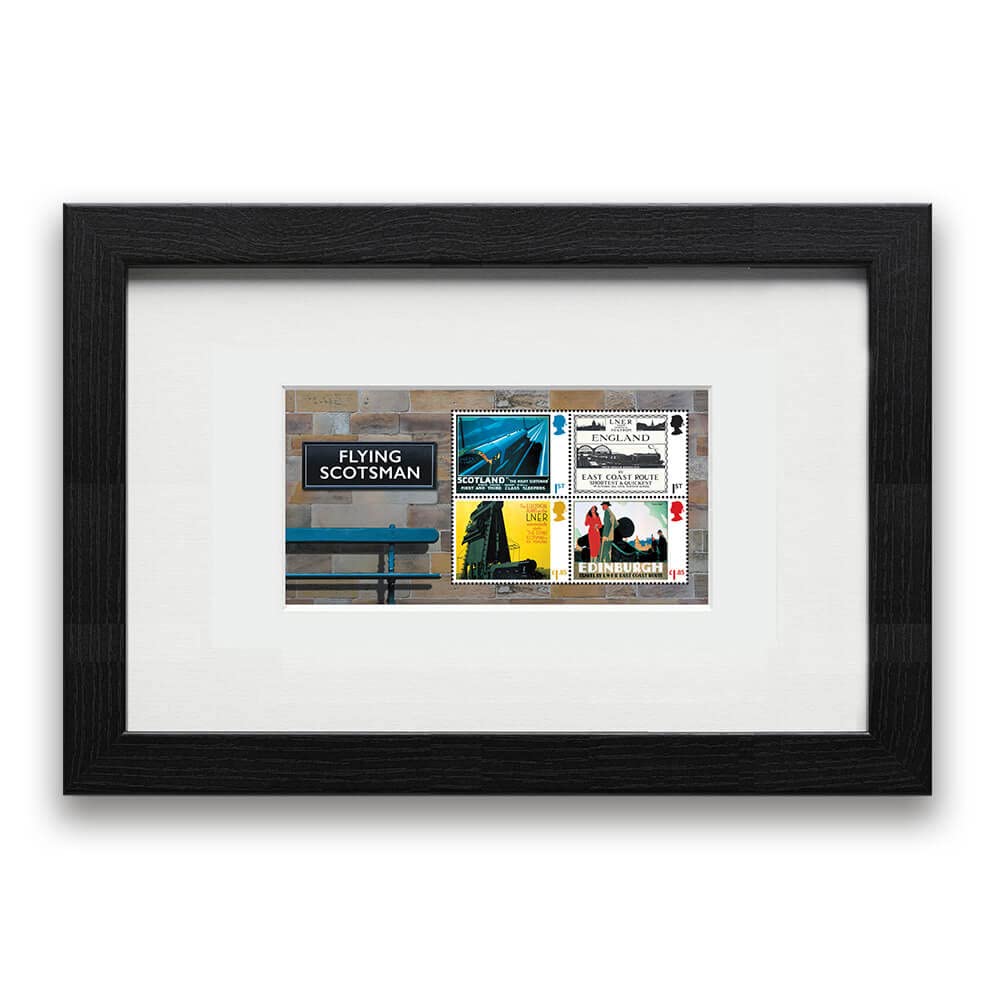 Flying Scotsman Framed Miniature Sheet by Royal Mail. Ready to Hang Gift.