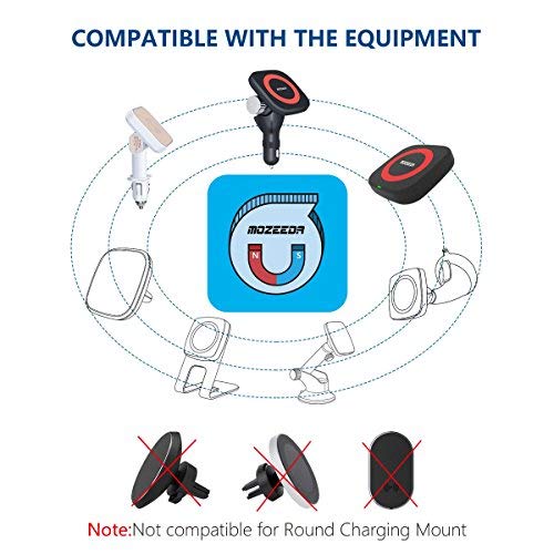 Powerful Mount Magnet Plate For Wireless Charger,MOZEEDA Thin 0.8mm Smart Magnetic Patch Pad For Magnetic Wireless Car Charger and Phone Car Mount Holder Cradle(1 PC Rectangle)