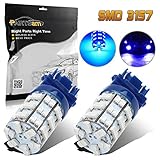 Partsam 1Pair Blue 3156 3157 Backup Reverse Light 3357 4057 3155 3456 P27W Daytime Running Light Bulbs Ultra Bright 60-3528-SMD Led