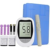 Blood Glucose Meter Kit - 50 Strips, 50 Lancets, Lancing Device and Travel Case - Home Testing Kit Easy to Use
