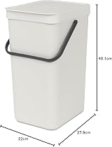 Brabantia Sort & Go 16L Jade Green Waste Bin with Stay-Open Lid view 9