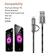 Miger (3Pack) Apple Certified 6.5FT 2 in 1 Lightning and Micro USB Cable Nylon Braided Sync and Charging Cable Cord for iPhone, iPad /iPod and Samsung, Nexus, Nokia, Sony & more