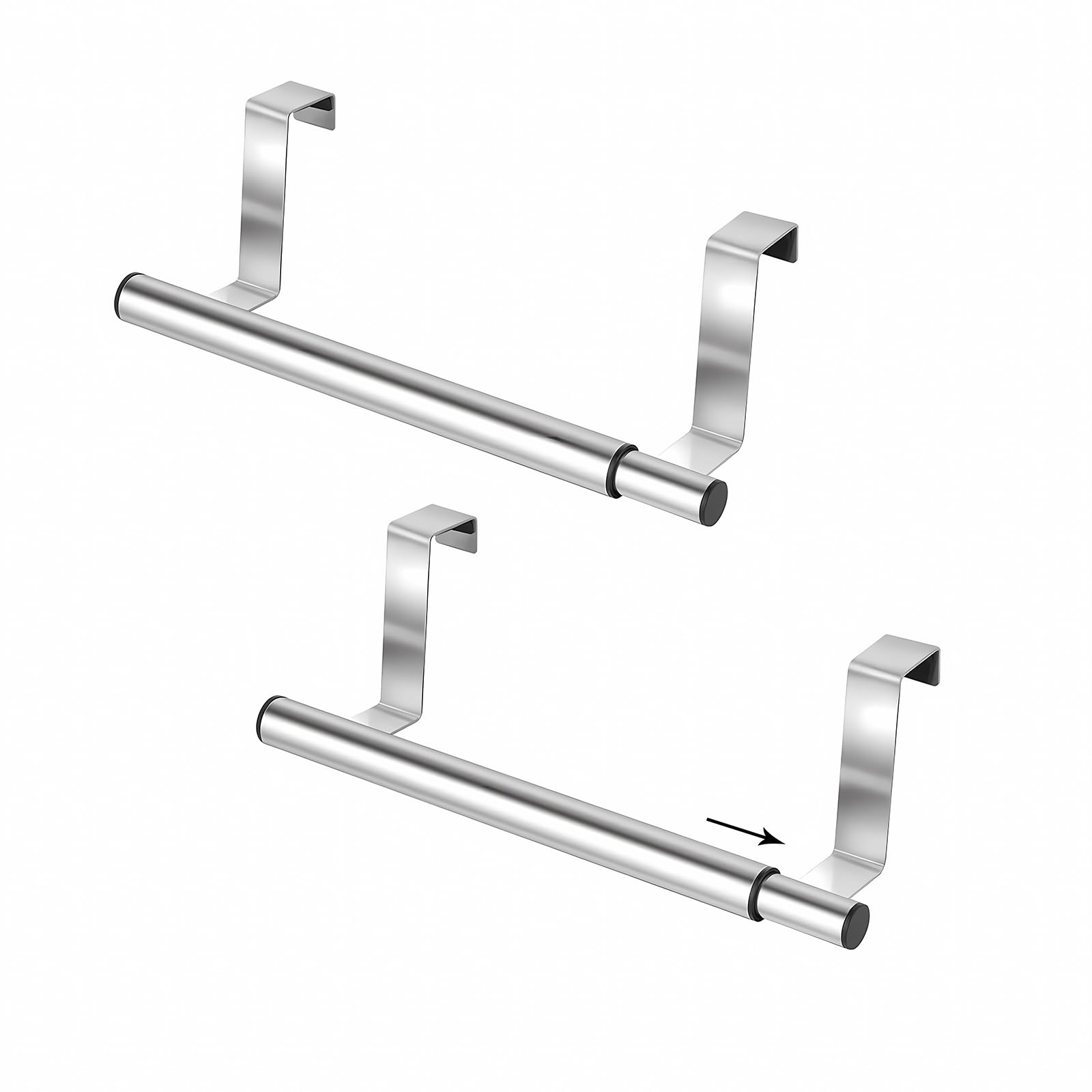 Over Door Towel Rail, 2 Pcs Hand Towel Holder Extendable Bathroom Towels Rack Stainless Steel Over Radiator Towels Rail Hanger for Kitchen Cupboard Doors